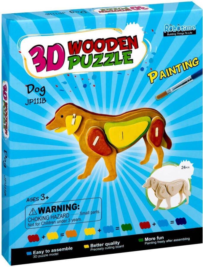 Robotime Houten 3D Puzzel modelbouw pakket hond