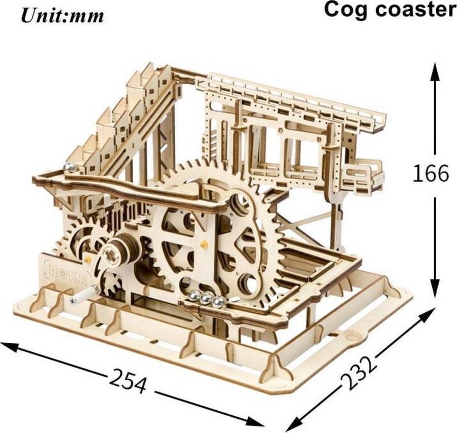 Robotime Houten 3D puzzel voor volwassenen | Tandwiel achtbaan | Vrije tijd | Ontspanning | Tot rust komen | | Model bouwpakket