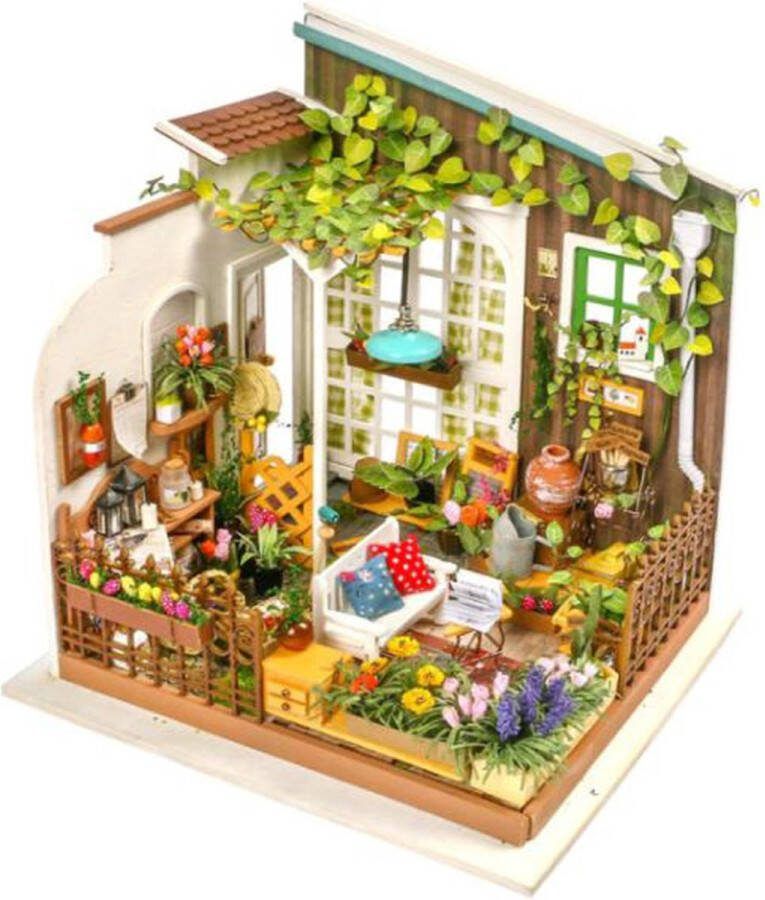 Robotime Houten Poppenhuis Bouwpakket Miniatuur Bloementuin Modelbouw Meubels Volwassenen & Kinderen Speelgoed