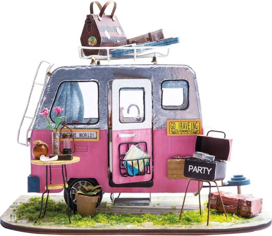 Robotime Miniatuur Huisje Happy Camper DGM04 Knutselen DIY caravan