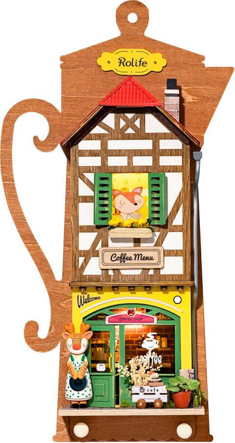 Robotime Lazy Coffee House DS020 DIY miniatuurhuisje koffiehuis Miniatuur Knutselen Bouwpakket hout