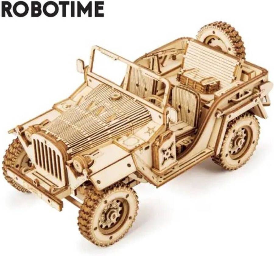 Robotime Leger jeep Rokr Houten puzzel 3D puzzel DIY