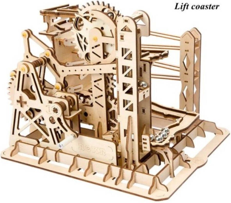 Robotime Lift coaster Rokr Marble rush Knikkerbaan Houten puzzel Volwassenen 3D puzzel Modelbouw DIY