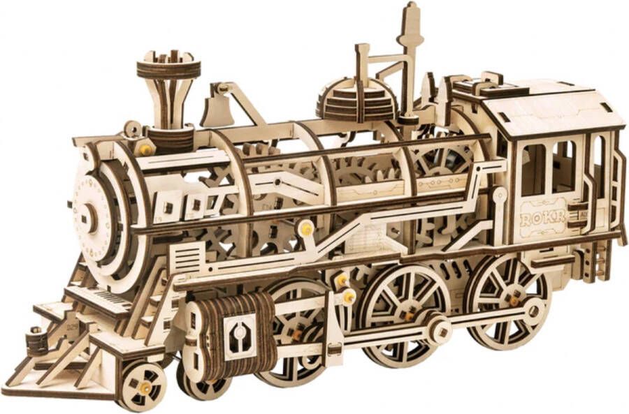 Robotime Locomotief Trein Stoomtrein Houten modelbouw DIY Hout 3D puzzel Tieners Volwassenen