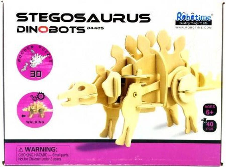 Robotime Lopende 3D Stegosaurus Houten Puzzel