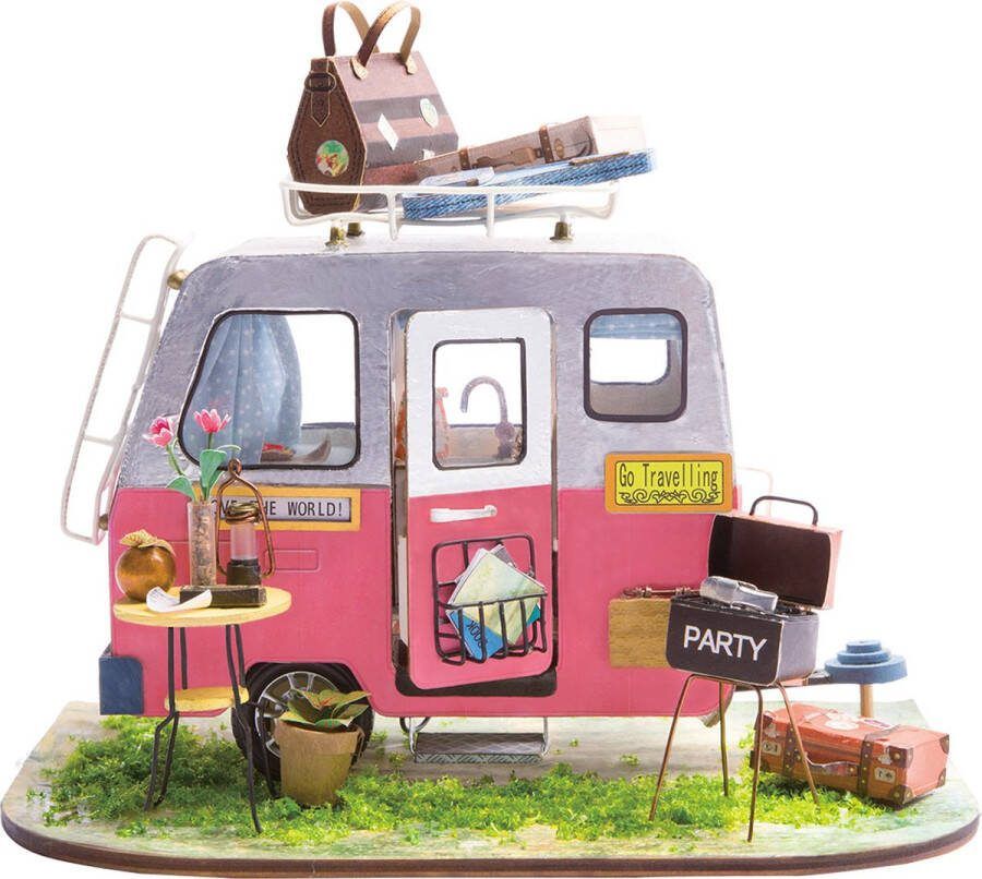 Robotime Miniatuur Huisje Happy Camper DGM04 Knutselen DIY caravan