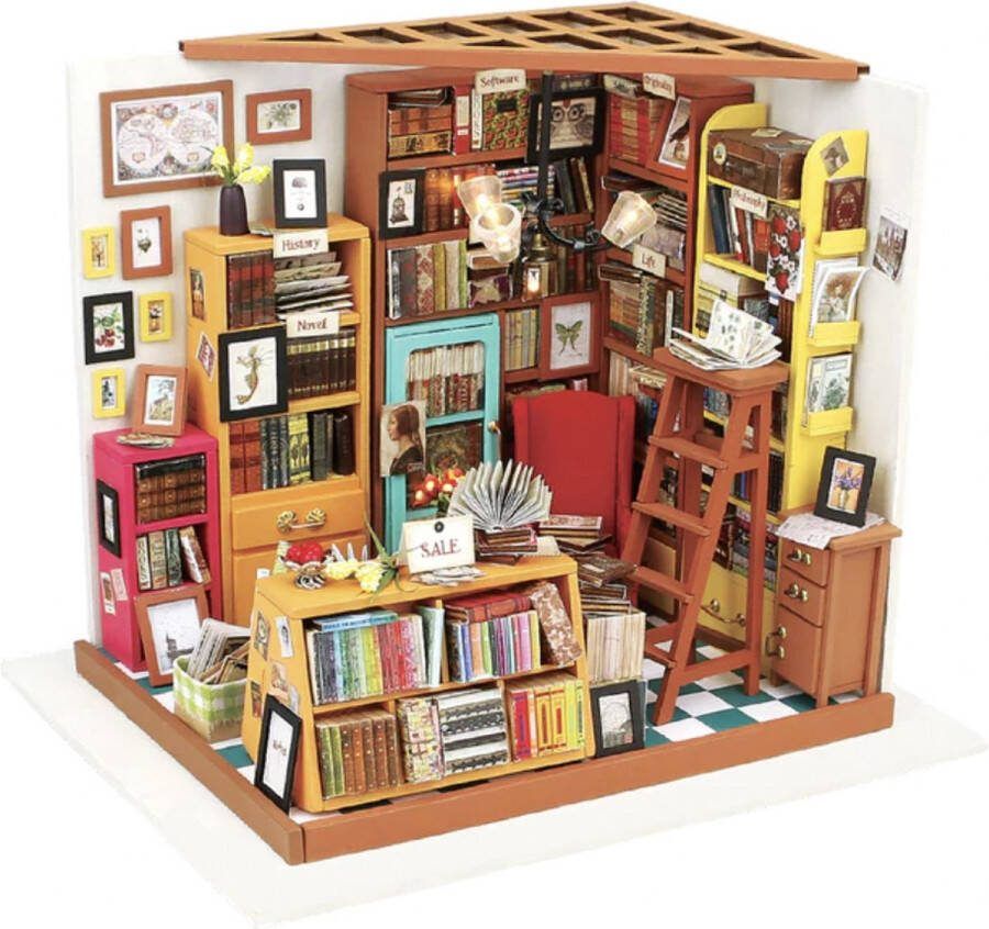 Robotime Modelbouw Sam's Study Miniatuur bouwpakket Houten modelbouw hout papier kunststof Modelbouw DIY Hout 3D puzzel Tieners Volwassenen Diorama