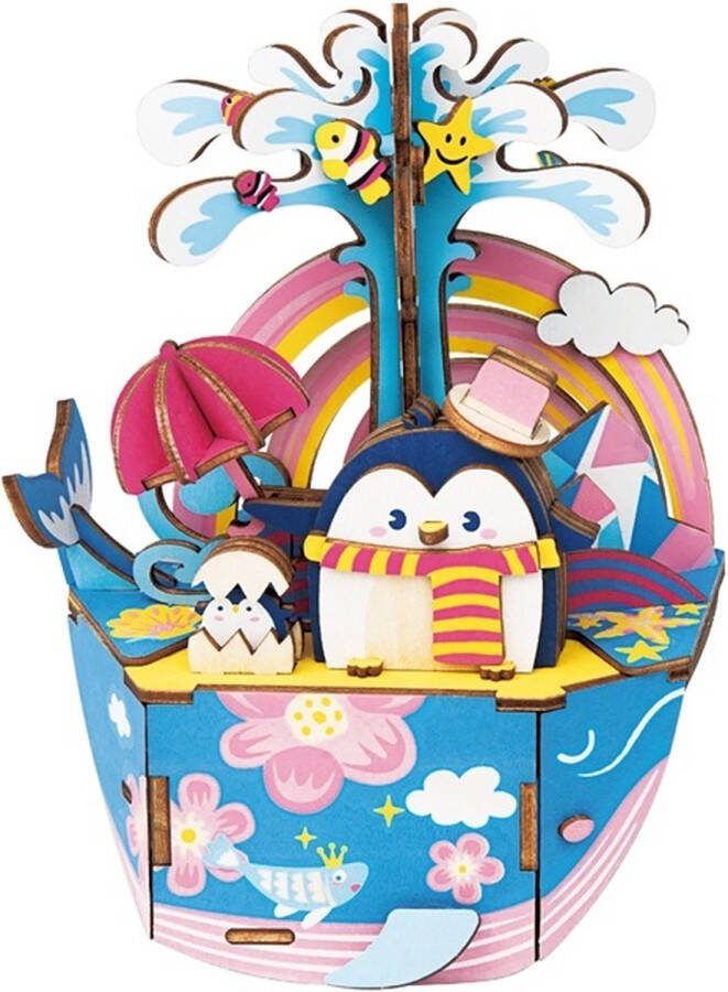 Robotime Muziekdoos DIY 3D Ocean Park Houten Modelbouw