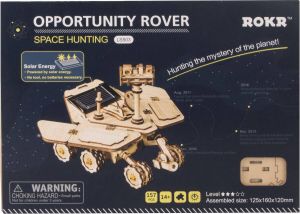 Robotime Opportunity Rover Met Zonnecel Ls503 Houten Modelbouw Diy