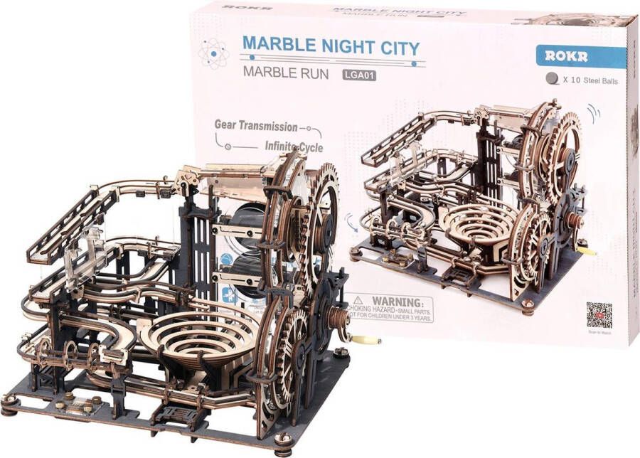 Robotime ROKR Modelbouw pakket Marble Run LGA01 Bouwpakket Hout Houten Knikkerbaan