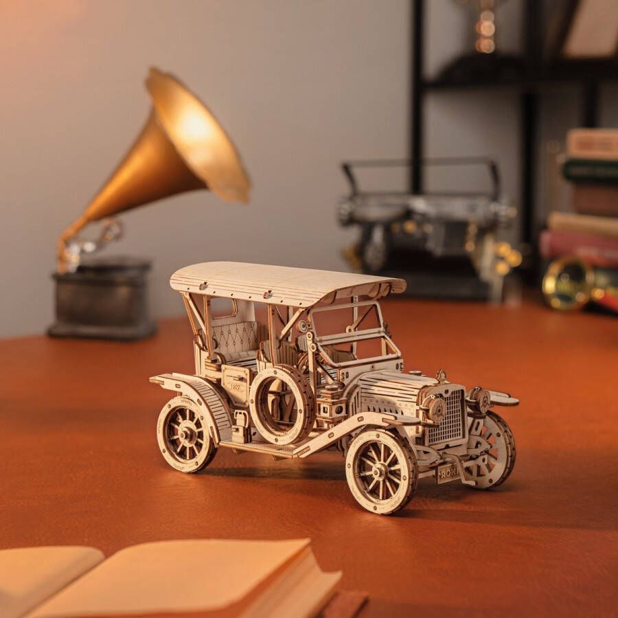Robotime ROKR Vintage Classic Car MC801 Klassieke auto Houten 3D puzzel Knutselen Hobby Volwassenen