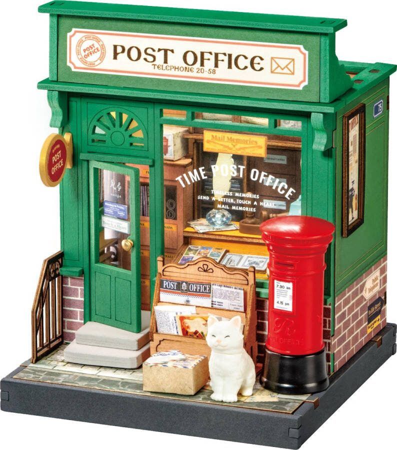 Robotime Rolife Century Post Office DS37 Knutselen Bouwpakket Miniatuur Hobby Creatief DIY