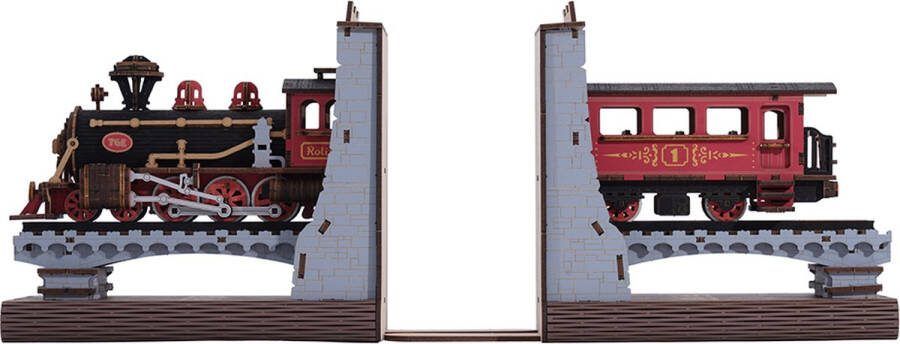 Robotime Rolife Century Train TGE01 Boekensteun Stoomtrein Bouwpakket Knutselen Hobby