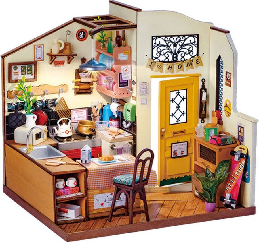 Robotime Rolife Cozy Kitchen DG159 DIY Miniatuurhuisje Knutselen