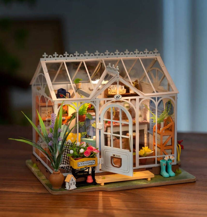 Robotime Rolife Dreamy Garden House DG163 DIY Miniatuurhuis Knutselen Bouwpakket Tuinhuisje
