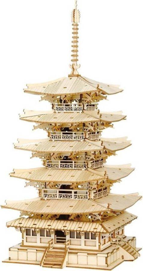 Robotime Rolife Japans Five-storied Pagoda houten bouwpakket (TGN02)