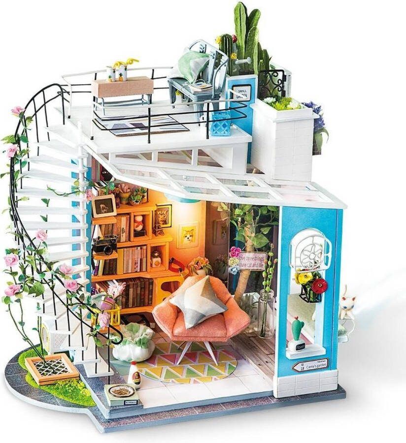 Robotime Rolife Miniatuur bouwpakket Dora's Loft DG12 Knutselen DIY Miniatuurhuisje