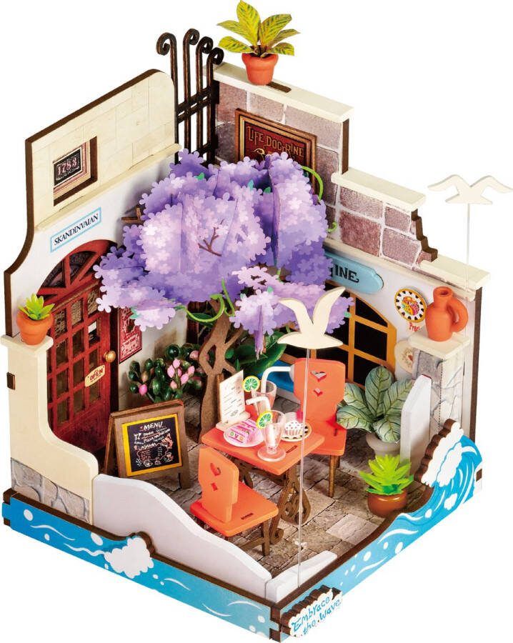 Robotime Rolife Sea Holiday Restaurant DS039 Knutselen Bouwpakket Miniatuur Hobby Creatief DIY