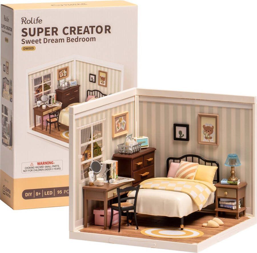 Robotime Rolife Sweet Dream Bedroom DW009 Knutselen DIY Miniatuur Hobby Miniatuurhuisje Creatief
