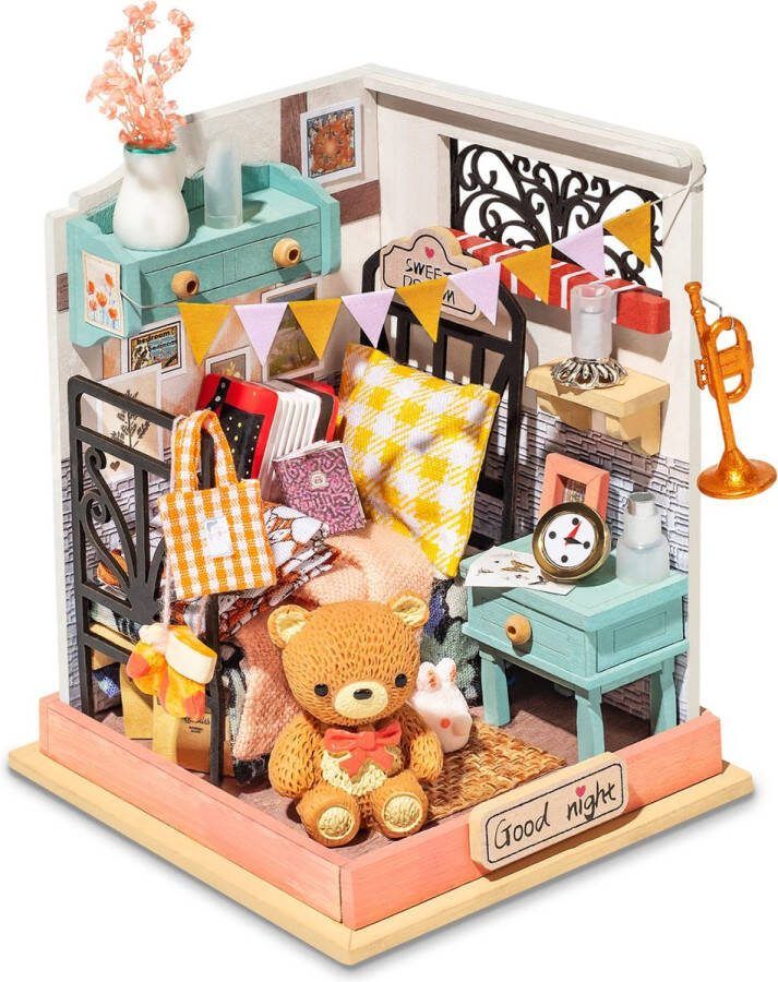 Robotime Rolife Sweet Dream DS016 Slaapkamertje Knutselen DIY Miniatuur Hobby Bouwpakket