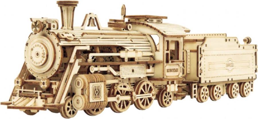 Robotime Steam Express Trein Treinen Houten modelbouw DIY Hout 3D puzzel Tieners Volwassenen 308 stukjes