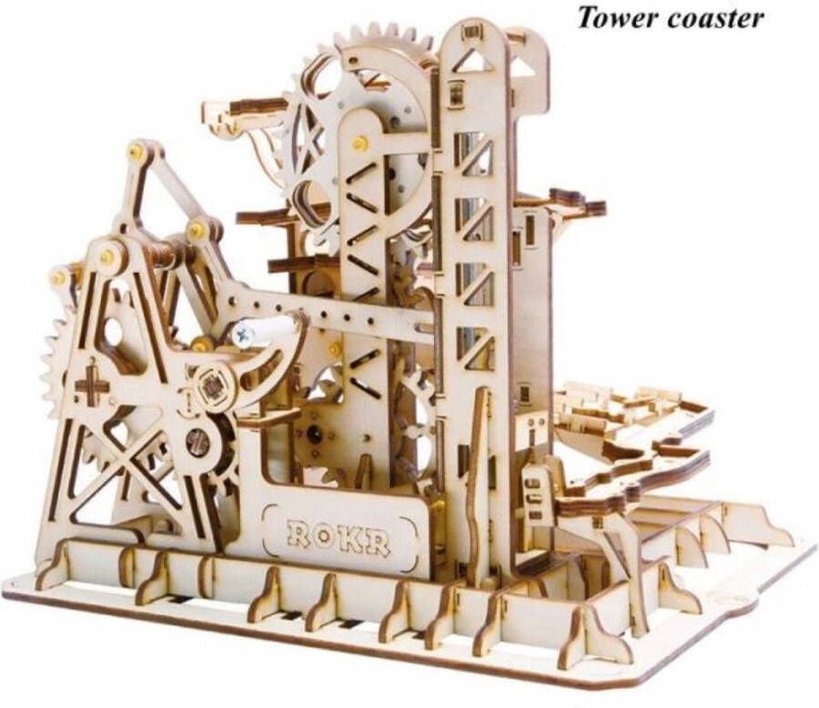 Robotime Tower Coaster Rokr Marble rush Knikkerbaan Houten puzzel Volwassenen 3D puzzel Modelbouw DIY
