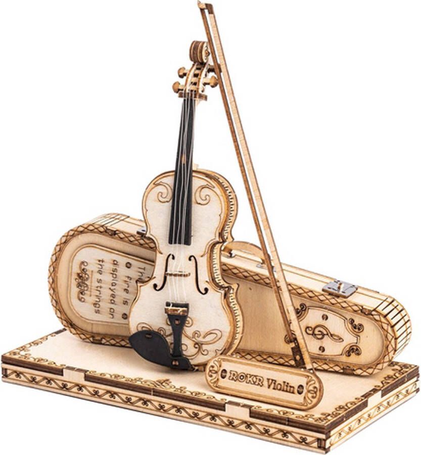 Robotime Violin TG604K Houten 3D DIY bouwset viool Bouwpakket Miniatuur Instrument