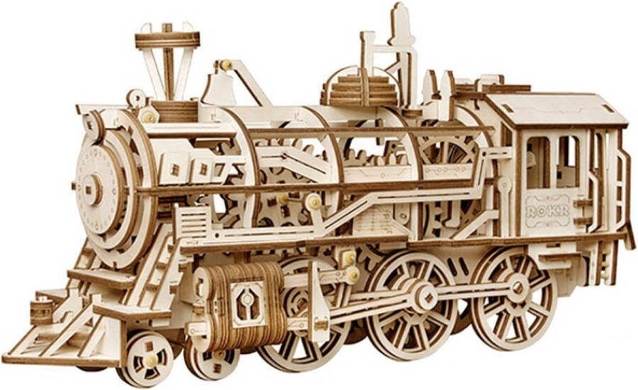 Robotime Vitafa Locomotief Houtpuzzel 3D Puzzel Modelbouw Trein Hout DIY