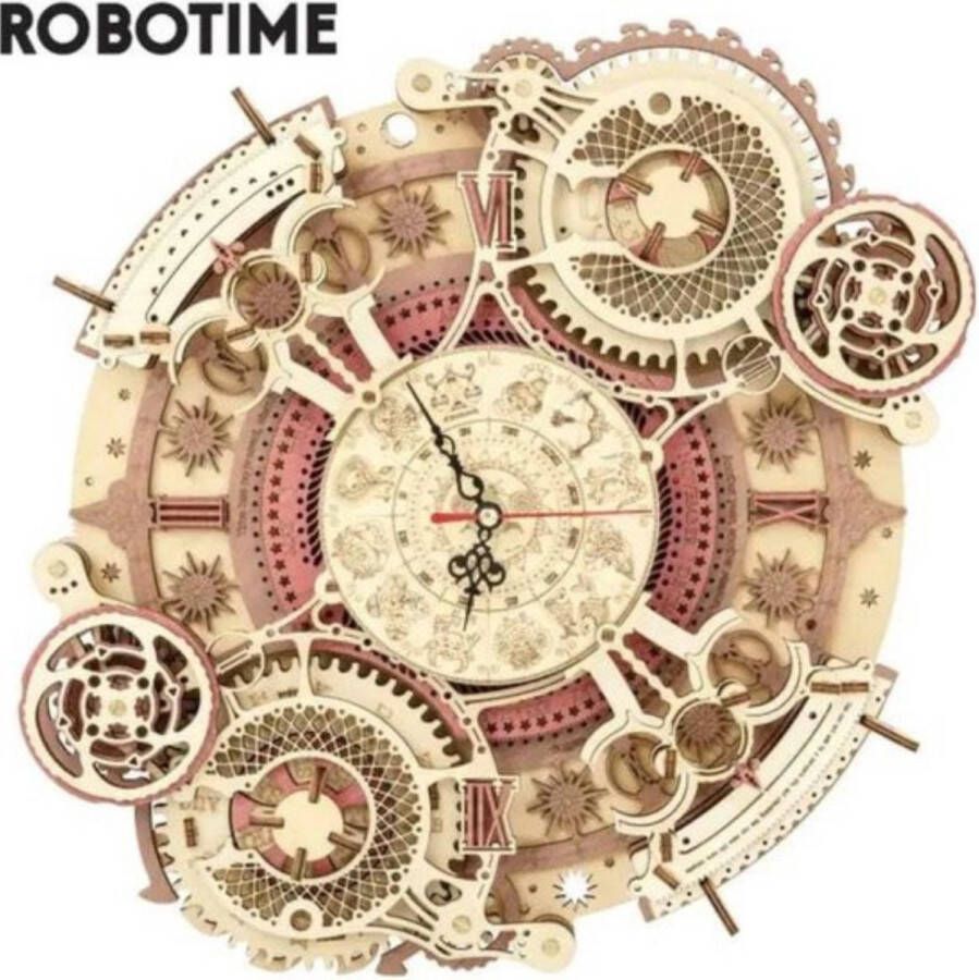 Robotime Wandklok 3D Puzzel Klok Hout Speelgoed Hout Puzzel Voor Volwassenen En Kinderen Doe-het-zelf 168 puzzelstukjes