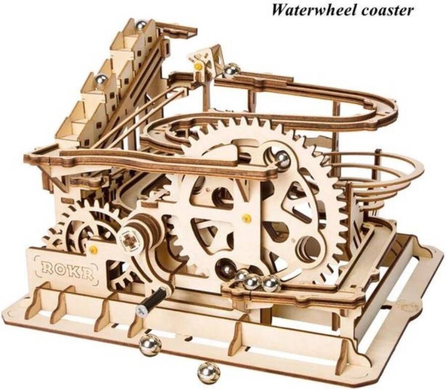 Robotime Waterwheel coaster Rokr Marble rush Knikkerbaan Houten puzzel Volwassenen 3D puzzel Modelbouw DIY