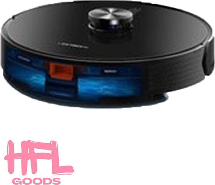 Robotstofzuiger HFL Goods Robot Stofzuiger Laser Navigatie 6500 Pa Zuig Multi-Vloer Kaart Y Vorm Nat Dweilen Custom App No-Go Zone Must Have Voor Ieder Huishouden Zwart