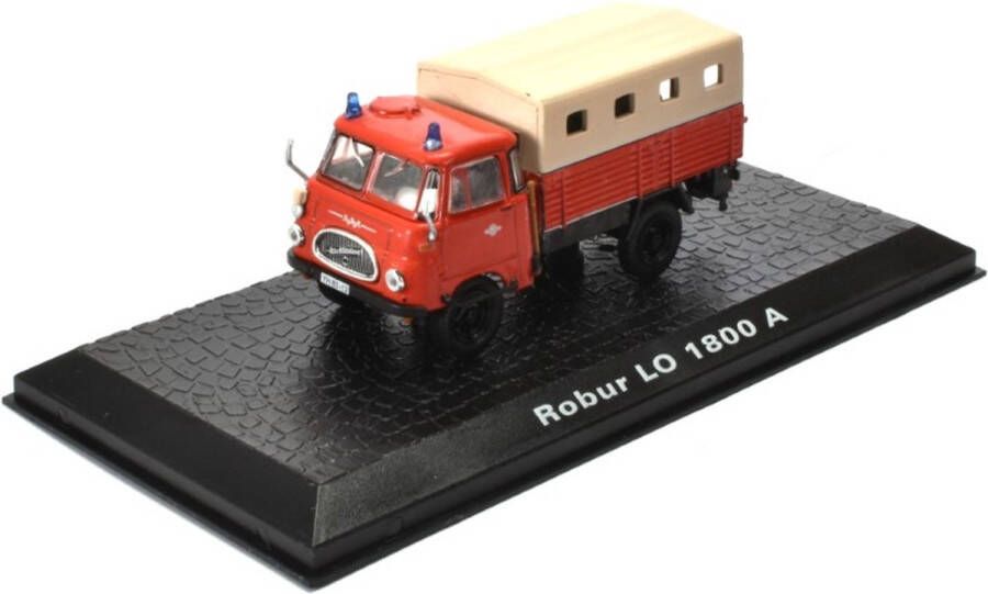 Robur LO 1800A Robur LO 1800 A Editions Atlas Collection 1:72 Classic Fire Engines Brandweer in vitrine Display