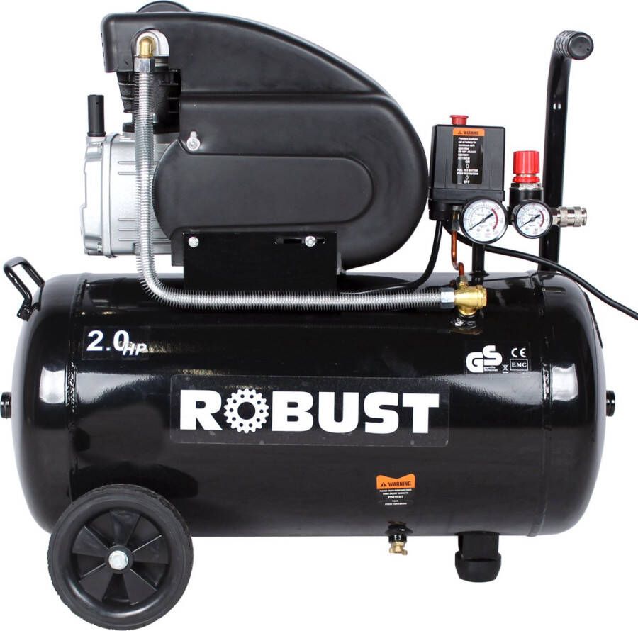 Robust Compressor 2Pk 230 24L Tank Mat Zwart