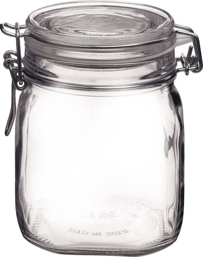 Bormioli Rocco 1x Glazen confituren pot weckpot 750 ml met beugelsluiting en rubberen ring Weckpotten