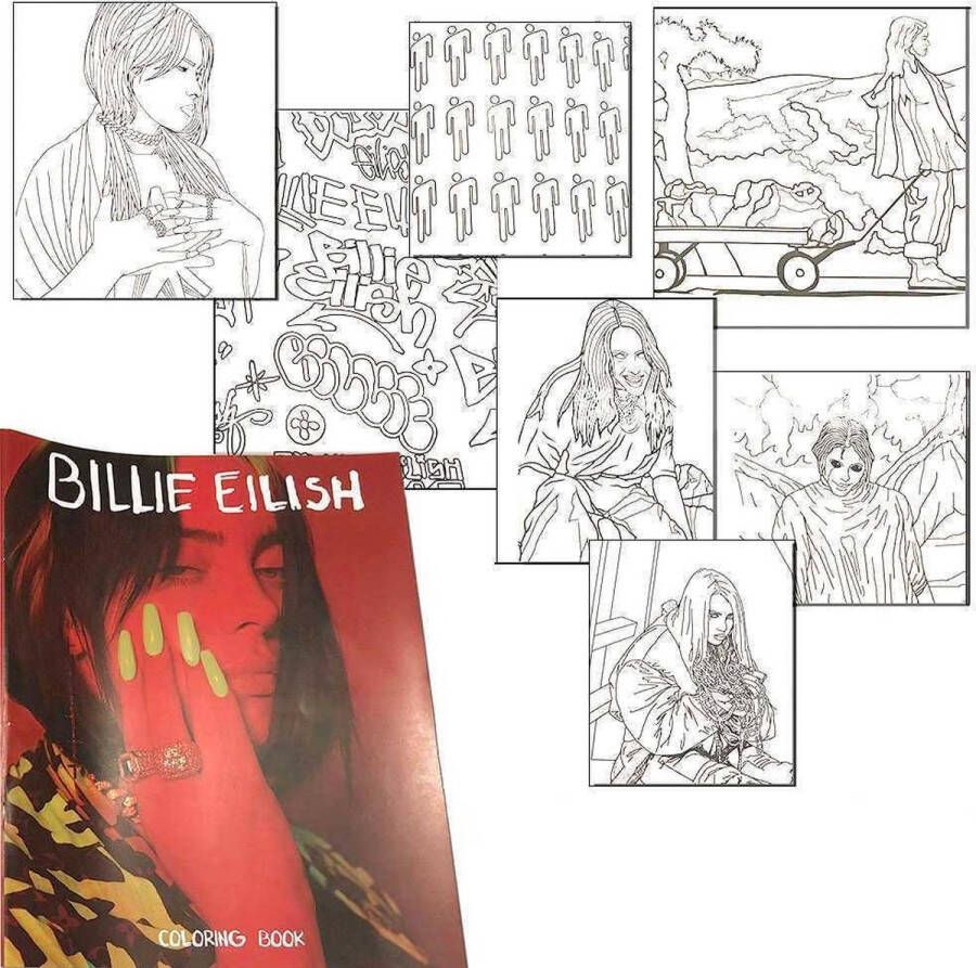 Rock Off Billie Eilish Kleurboek Billie Wit