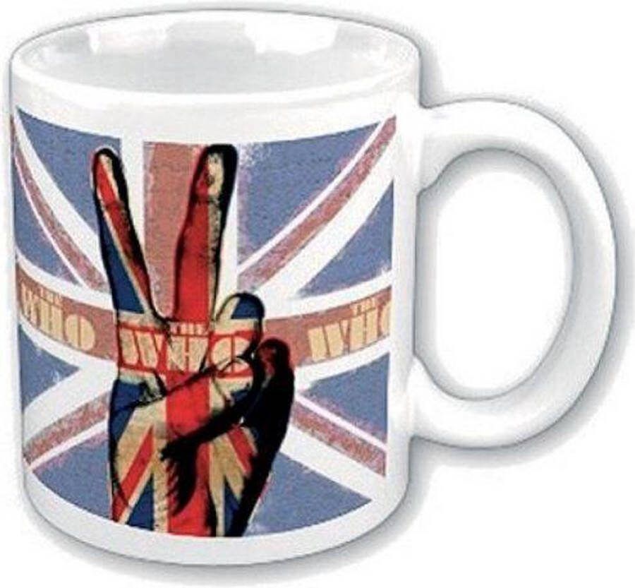 Rock Off The Who Peace Fingers Boxed Mug Mok Beker