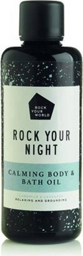 ROCK YOUR WORLD Calming Body Badolie Etherische Olie Amandel & Lavendel geur Massage Olie Essentiele olie Zorgt voor een kalme nachtrust Aroma olie Natuurlijk 100ml