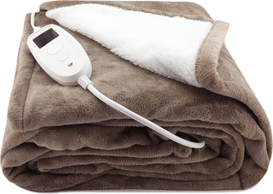 Rockerz Home Elektrische deken Dé musthave voor de koude dagen Elektrische bovendeken XL formaat (180x130 cm) 26 warmtestanden Automatisch uitschakelen tussen 1-12 uur Energiezuinig XL snoer (3 meter) Wasbaar Merk: Bruin