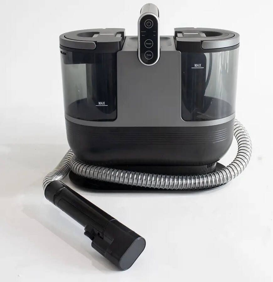 Rockerz Home Tapijtreiniger Rockerz 4-in-1 Tapijtreiniger Verwarmingsfunctie en zelfreinigend Vlekkenreiniger Reiniger voor bank vloer auto en tapijt 4 Borstels opzetstukken Inclusief Schoonmaakmiddel