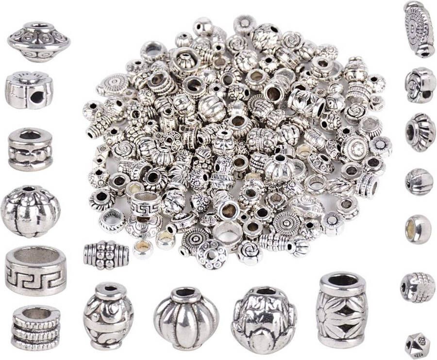 Rocketshop 200 Stuks Zilveren Spacer Kralen Hoogwaardige Tibetaanse Tussenparels voor Sieraden Maken Perfect voor Armbanden en Kettingen