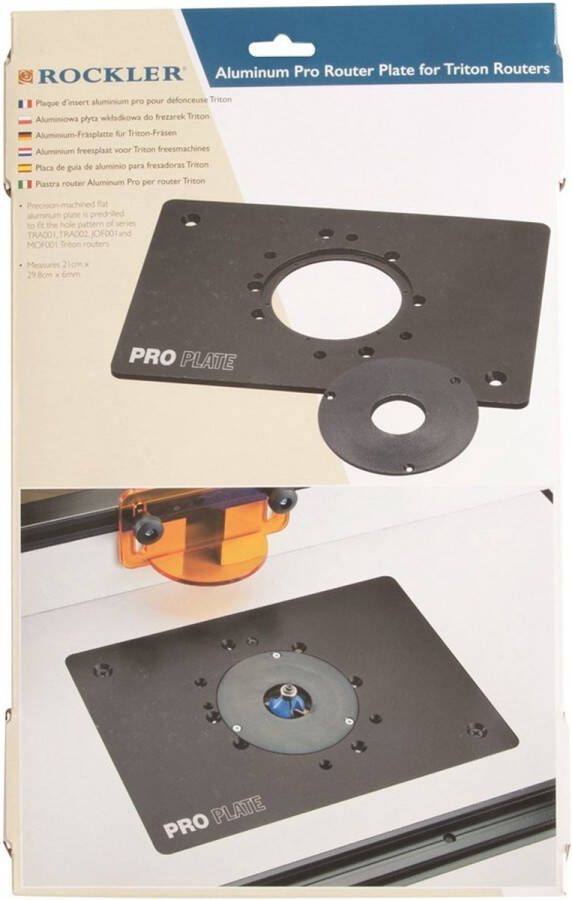 Rockler Aluminium pro-freesplaat voor Triton freesmachines 210 x 298 mm