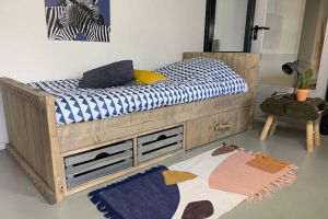Rockwood Kinderbed Joris Old Style inclusief montage met lattenbodem en veilig bedhekje