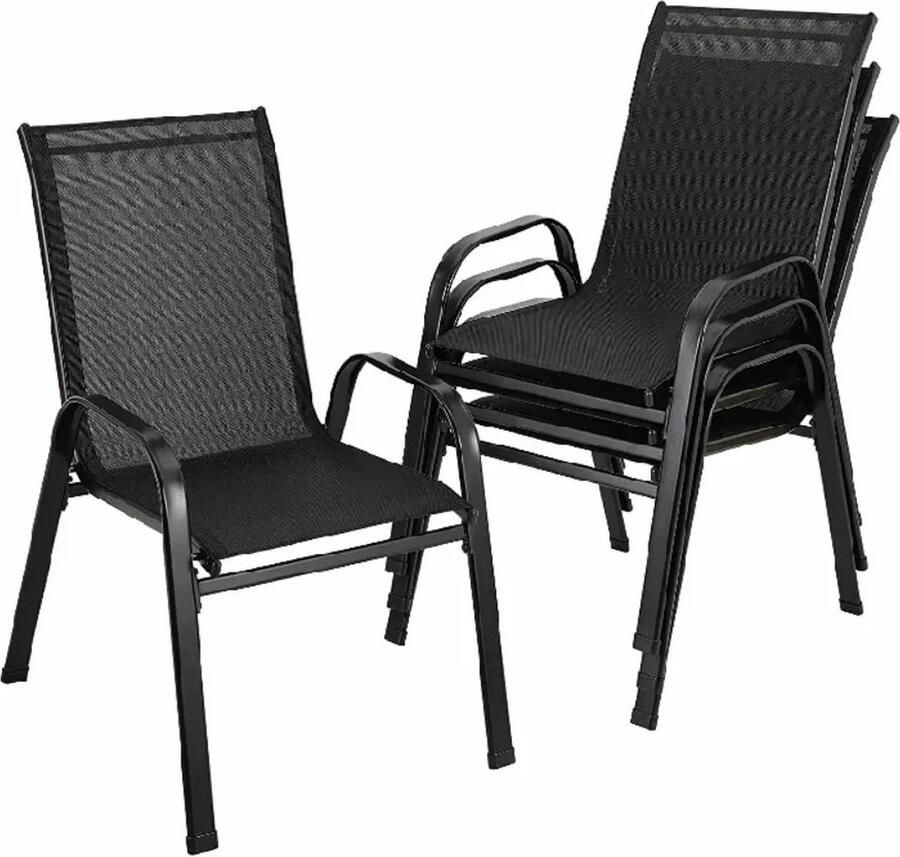 Roggi Tuinstoelen – Tuinstoelen Set van 4 – Tuinstoelen Stapelbaar – Stapelstoelen Campingstoel – Tuinset 91 x 54 x 73.5 cm – Maximale Belasting 150 kg