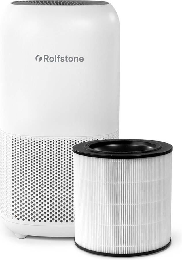 Rolfstone Air Balance XL Luchtreiniger Air Purifier met vervangbaar HEPA 13 filter + koolstoffilter Werkt tegen huisstofmijt hooikoorts allergie stof CADR: 400m3 h. 50m2 Slaapstand en automatische stand Luchtkwaliteit indicator