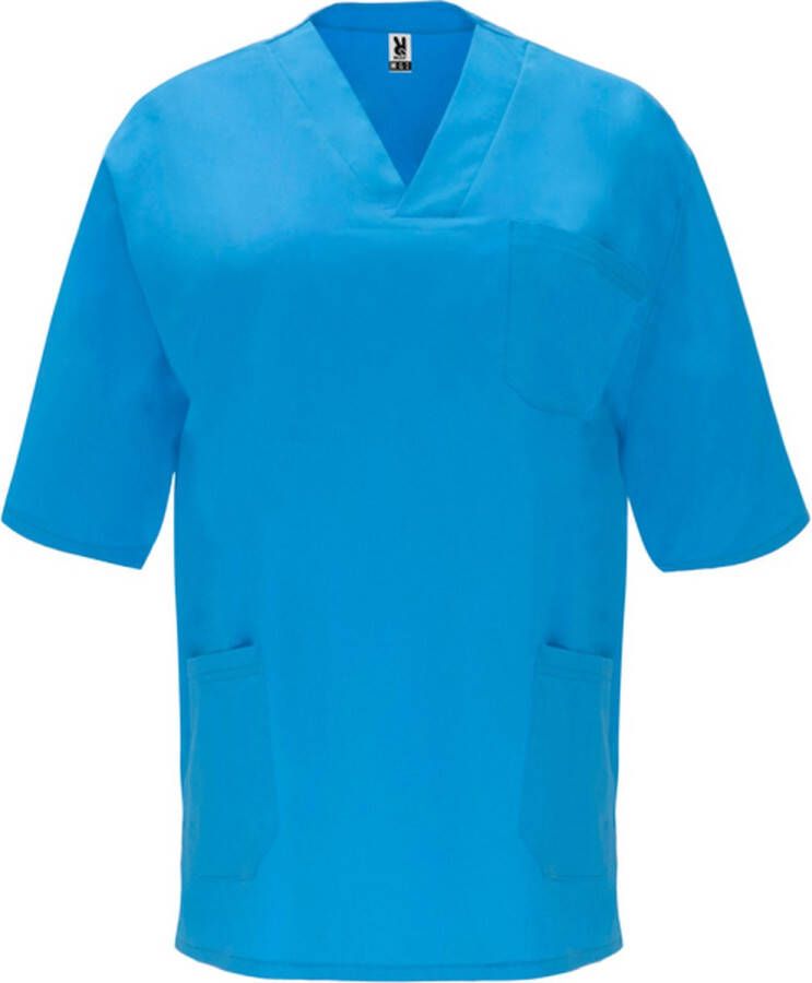 Roly Danube Blauw unisex werkhes korte mouw voor hygiene beroepen (schoonheid laboratorium schoonmaak en voeding) Panacea maat 3XL