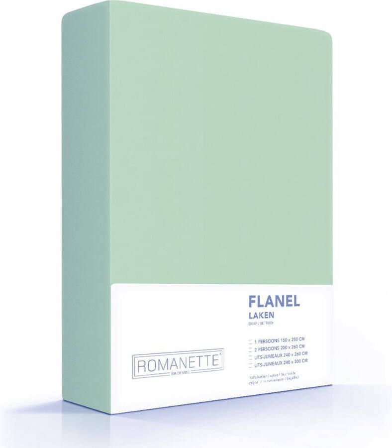 Romanette 100% Luxe Flanel Laken Tweepersoons (200x260 cm) Groen