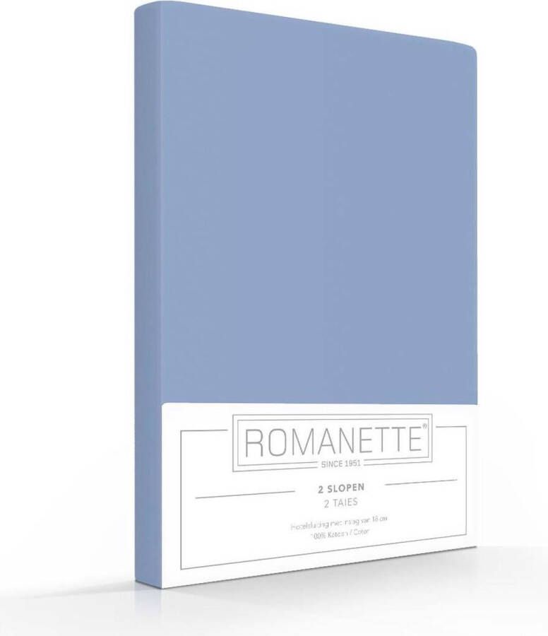 Romanette 2 Kussenslopen Katoen Blauw