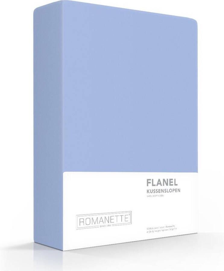 Romanette 2-PACK: Kussenslopen Verwarmend Flanel 65 x 65 cm Blauw