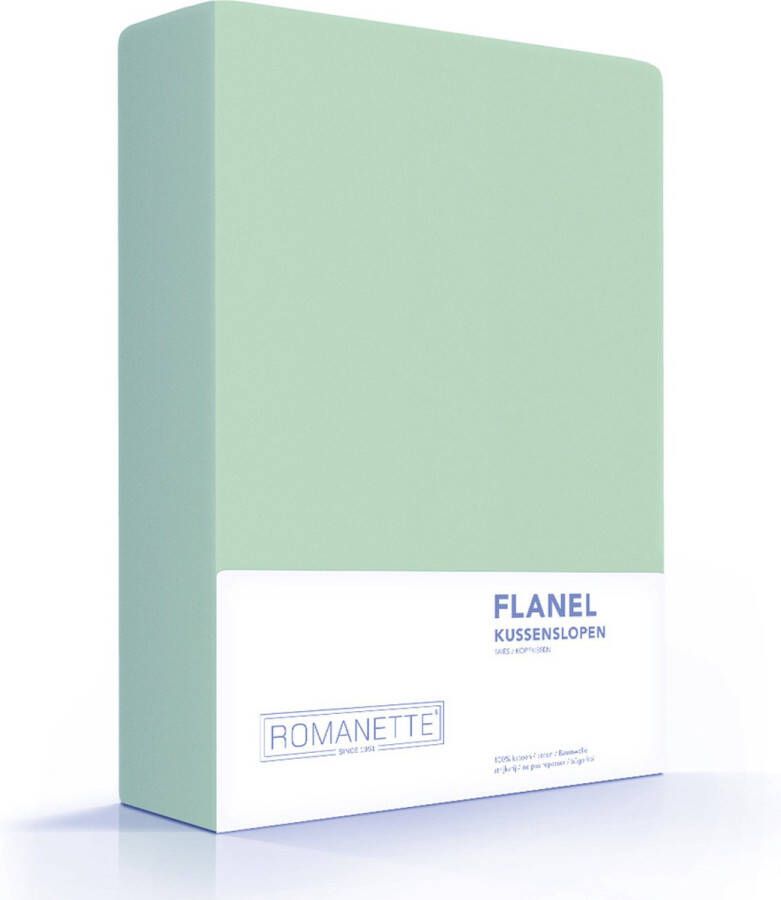 Romanette 2-PACK: Kussenslopen Verwarmend Flanel 65 x 65 cm Groen