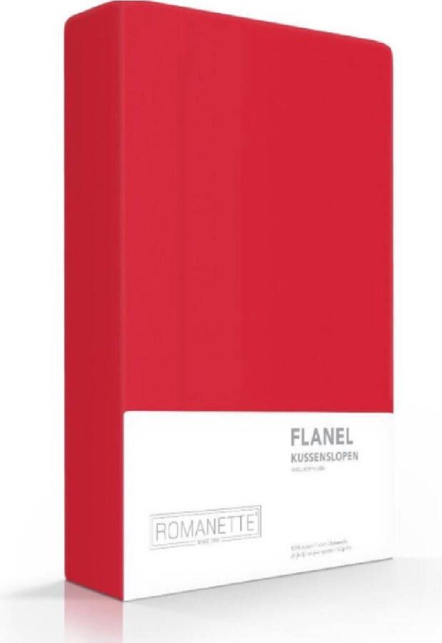 Romanette 2-PACK: Kussenslopen Verwarmend Flanel 65 x 65 cm Rood